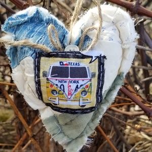 Texas Camper Van Quilt Heart